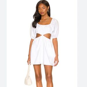 Faithfull the Brand White Cut-Out Mini Dress